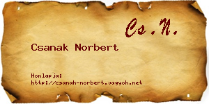Csanak Norbert névjegykártya